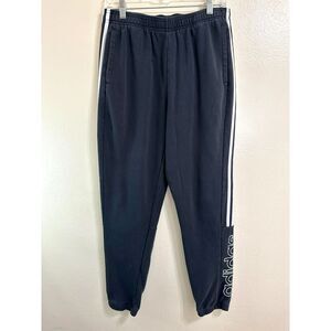 Adidas Women's Joggers Three Stripe Logo Elastic Waist Slash Pockets Size L